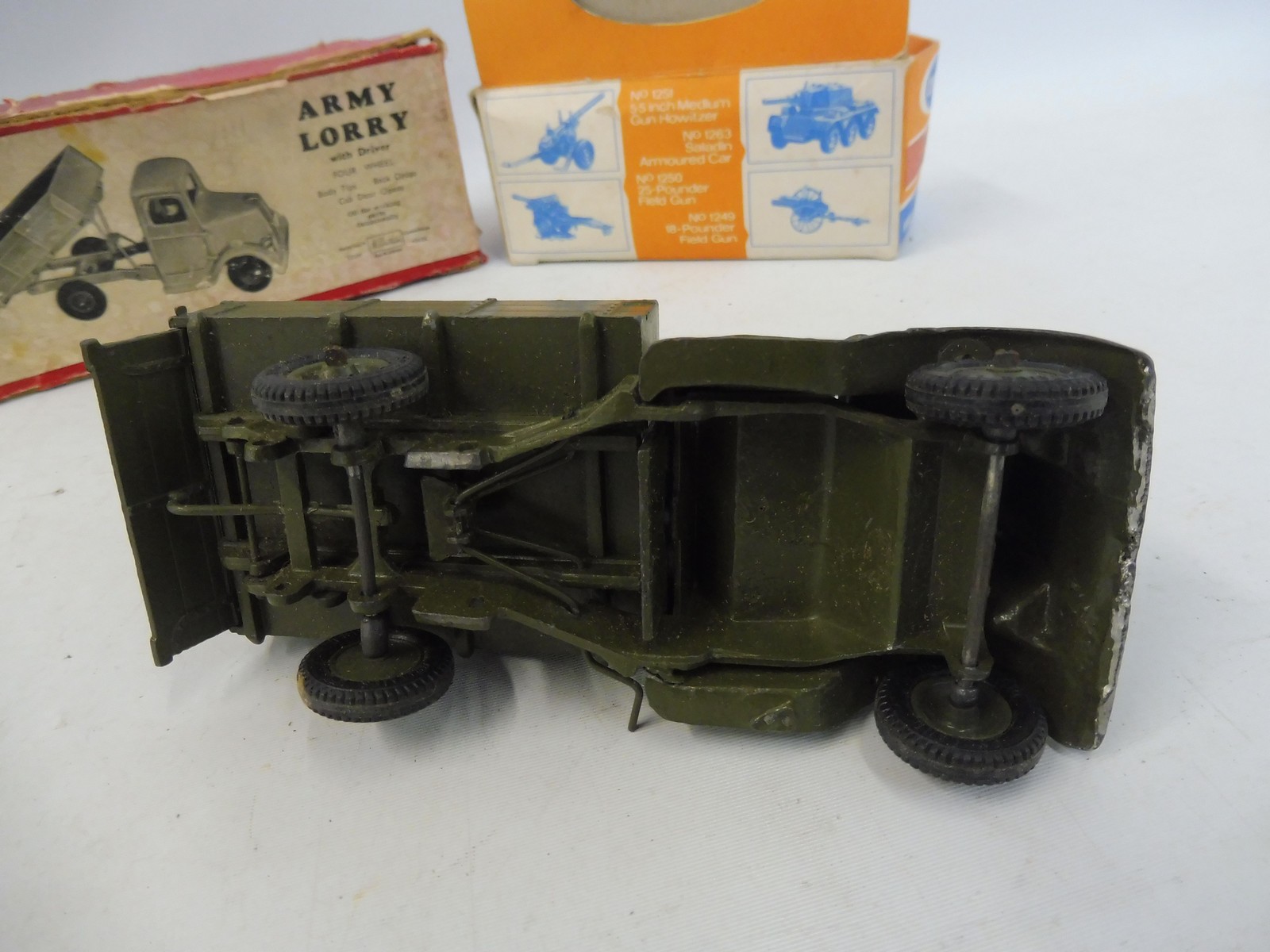 An early Britains army lorry, boxed, plus a Crescent boxed quick-firing gun. - Image 2 of 2