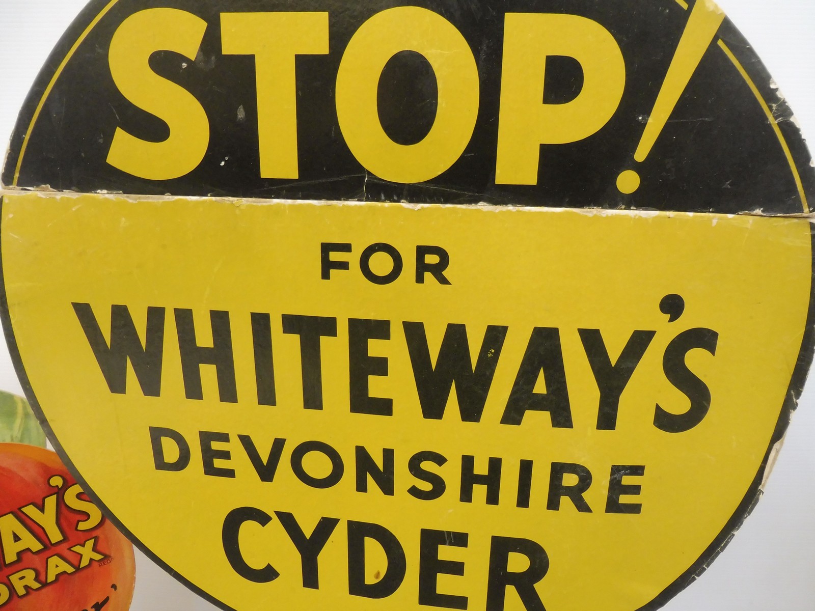 An extremely rare 'STOP! for Whiteway's Devonshire Cyder' die-cut floor standing advertising display - Image 4 of 10