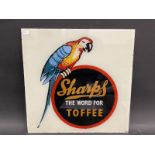 A Sharps Toffee pictorial glass panel, 13 3/4 x 13 3/4".