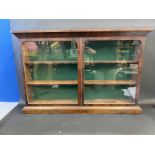 A good quality late Victorian mahogany two door wall mounted chemist's dispensing cabinet 38 1/2"