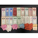 A collection of London Transport timetables and routes including Underground, Green Line coaches,