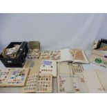 Two boxes of assorted stamps in various albums plus some loose, GB and foreign to include two