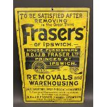 A small Fraser's of Ipswich part pictorial enamel sign with older amateur retouching, mainly