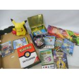 Pokemon - an assortment of cards, CDs, books, trade cards, money box, posters etc.