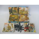 Six HO/OO plastic soldier sets, to include the commandos, US marines and others etc.