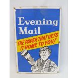 A reproduction Evening Mail pictorial enamel sign, 13 x 19".