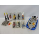 A selection of Action Force figures in protective covers, plus others.