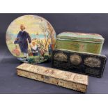 Four confectionary tins including Peek Frean.