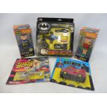 A selection of mainly Batman Superheroes to include an Ertl Batman Returns gift set, Ertl joker van,