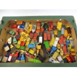 A tray of playworn die-cast models to include Matchbox, Lesney etc.