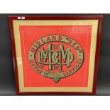 A framed and glazed Midland 'Red' Motor Services advertisement, 22 x 22".