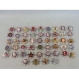 A tray of Fire Brigade badges, various counties.