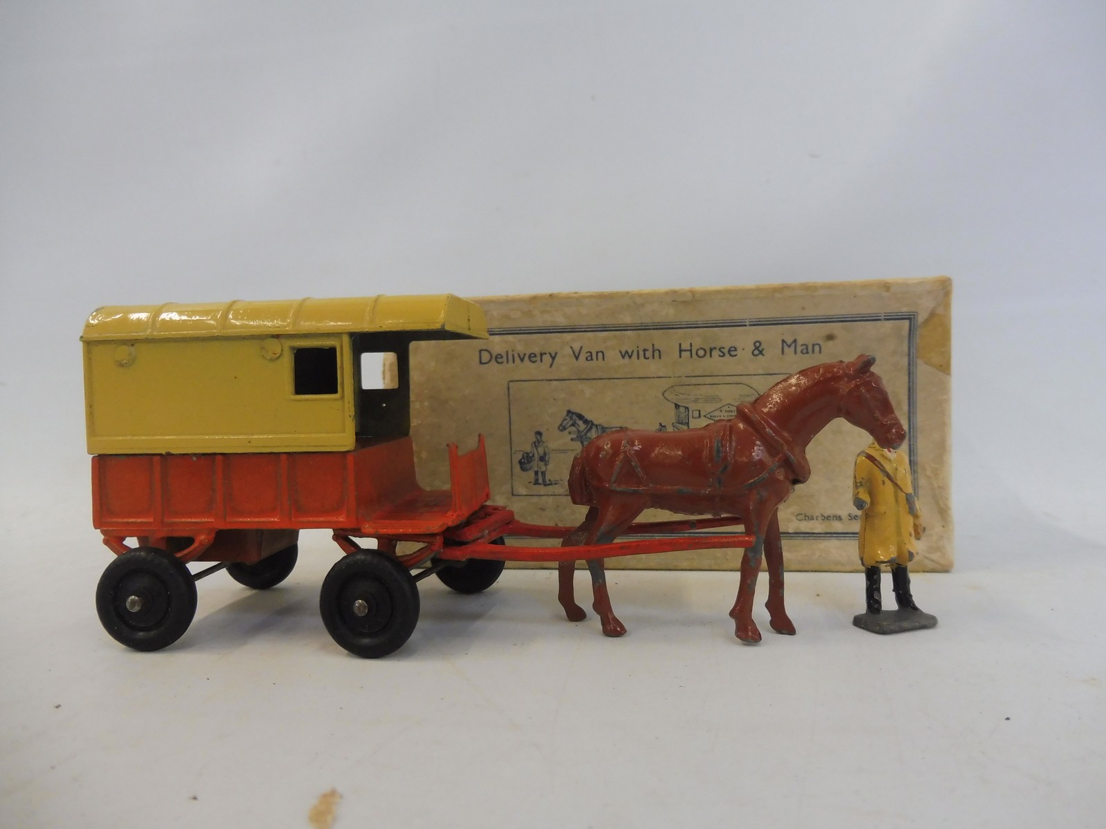 An original boxed Charbens delivery van with horse and man.