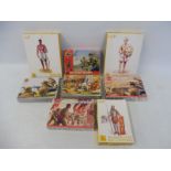 Eight Airfix plastic soldier sets of different scales, to include the German paratroopers, Africa