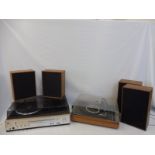 A Pye circa 1970s stereo system with tape recorder and speakers, boxed, and one other, untested.