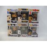 Seven boxed Funko Pops, to include a gold Mickey Mouse, Muhammed Ali, Bruce Lee, Popeye etc.