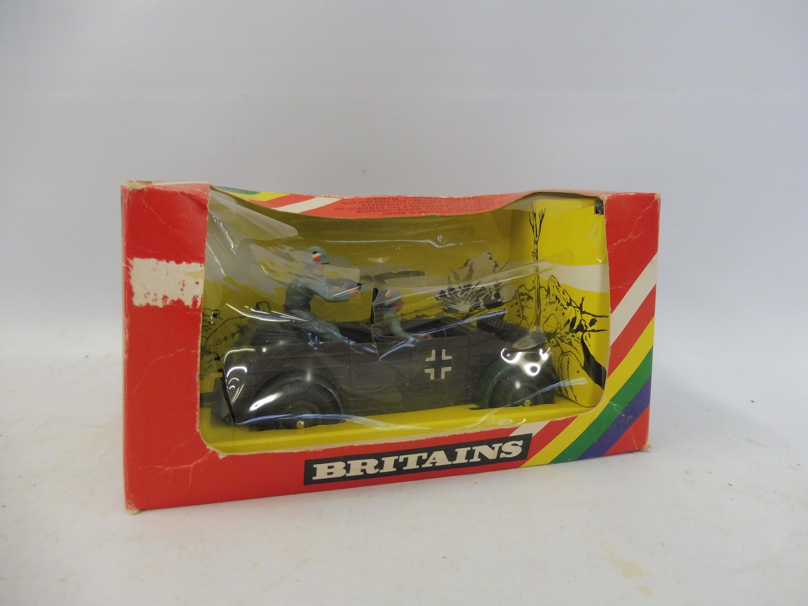 A boxed Britains rainbow pack German VW Kubelwagen, no. 9783, box average, model appears very good.