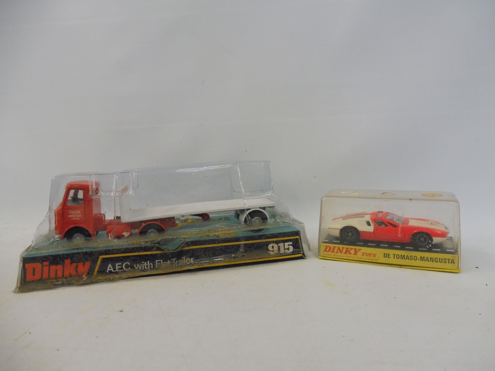 Two circa 1970s Dinky models, one an AEC flat trailer, the other a De Tomaso Mangusta. - Image 2 of 2