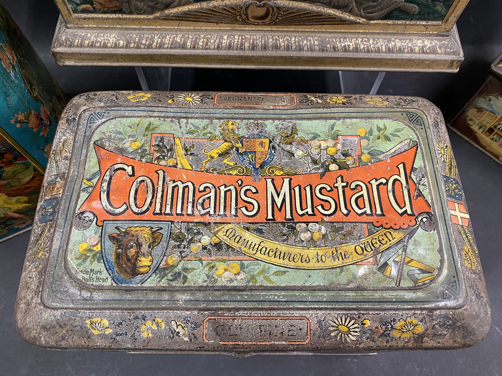 Two large scale Colman's Mustard tins and two others. - Image 4 of 7
