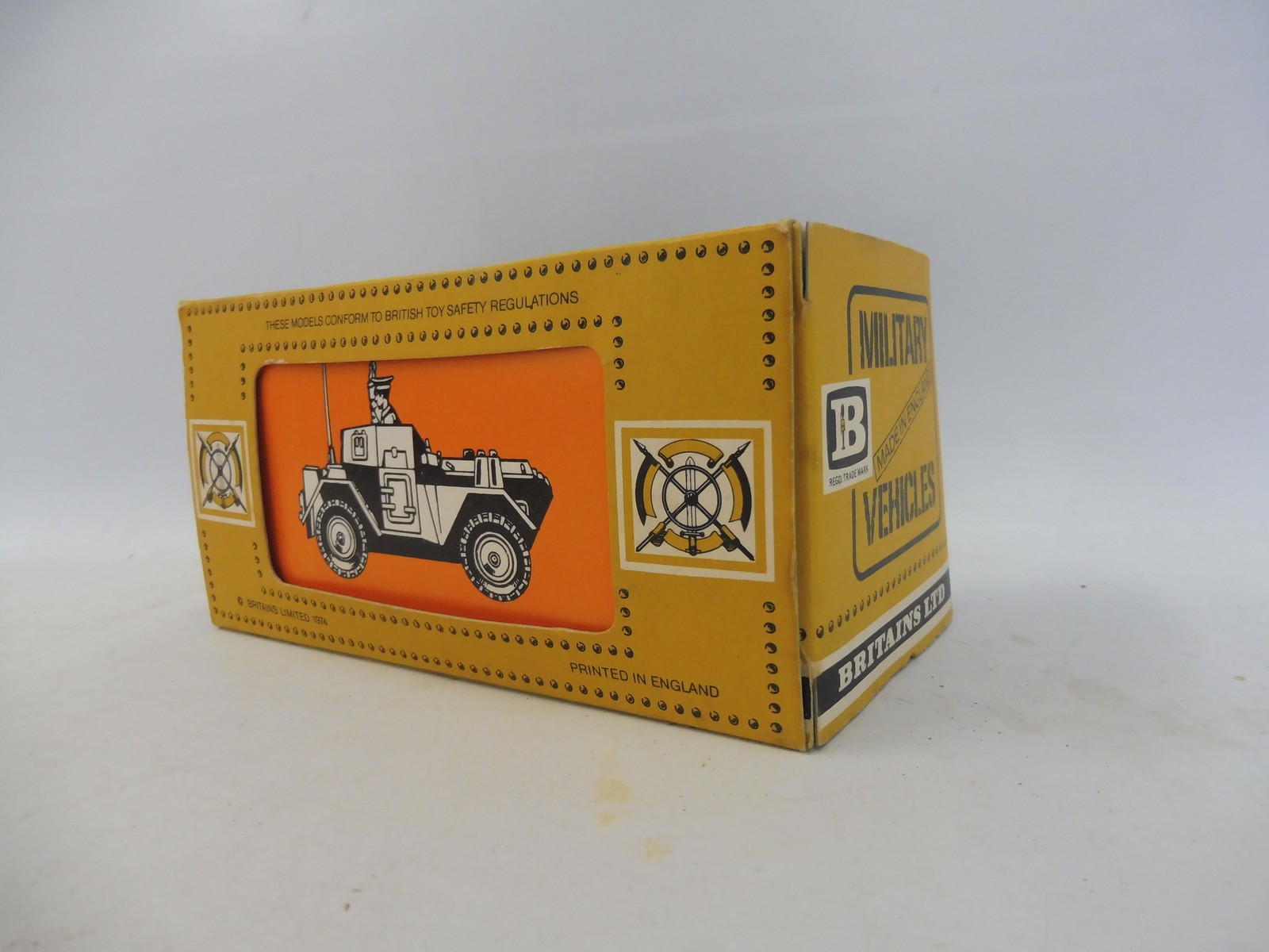 A boxed Britains no. 9781 British Scout Car, circa 1970s, box fair, model has some paint chips. - Image 3 of 4