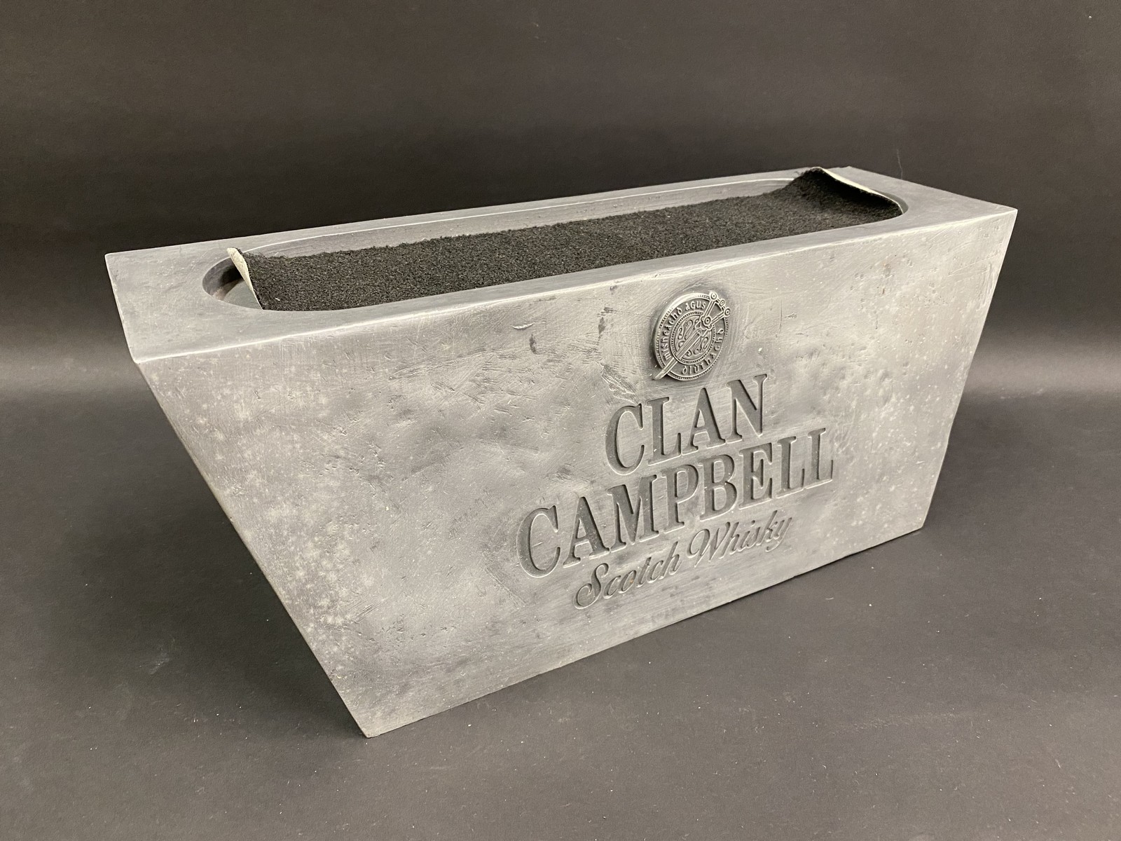 A decorative counter/pub bar mounted advertising tray for Clan Campbell, Scotch Whiskey, 15" w.