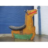 An original fairground horse in original paint with original seat and bracket from an ark ride,