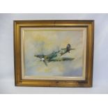 AKIN OF MALVERN (ALAN KING) - 'Spitfire M.K.V.'. Flying Officer Ken Pugh 208 Squadron, Italy, oil on