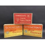 Three large Symington's shop display dummy boxes including two for Jelly Crystals.