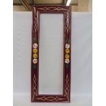 A canal art handpainted framed mirror by George Hebborns, 19 x 46".