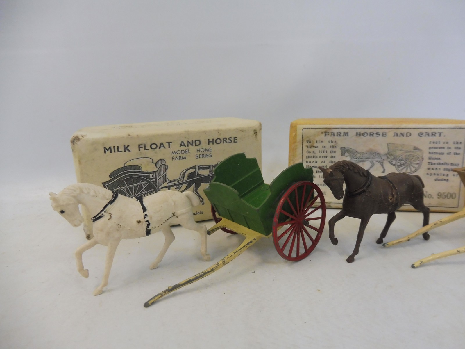 An early boxed Britains milk float and horse, model appears in playworn condition, plus a boxed farm - Image 2 of 2