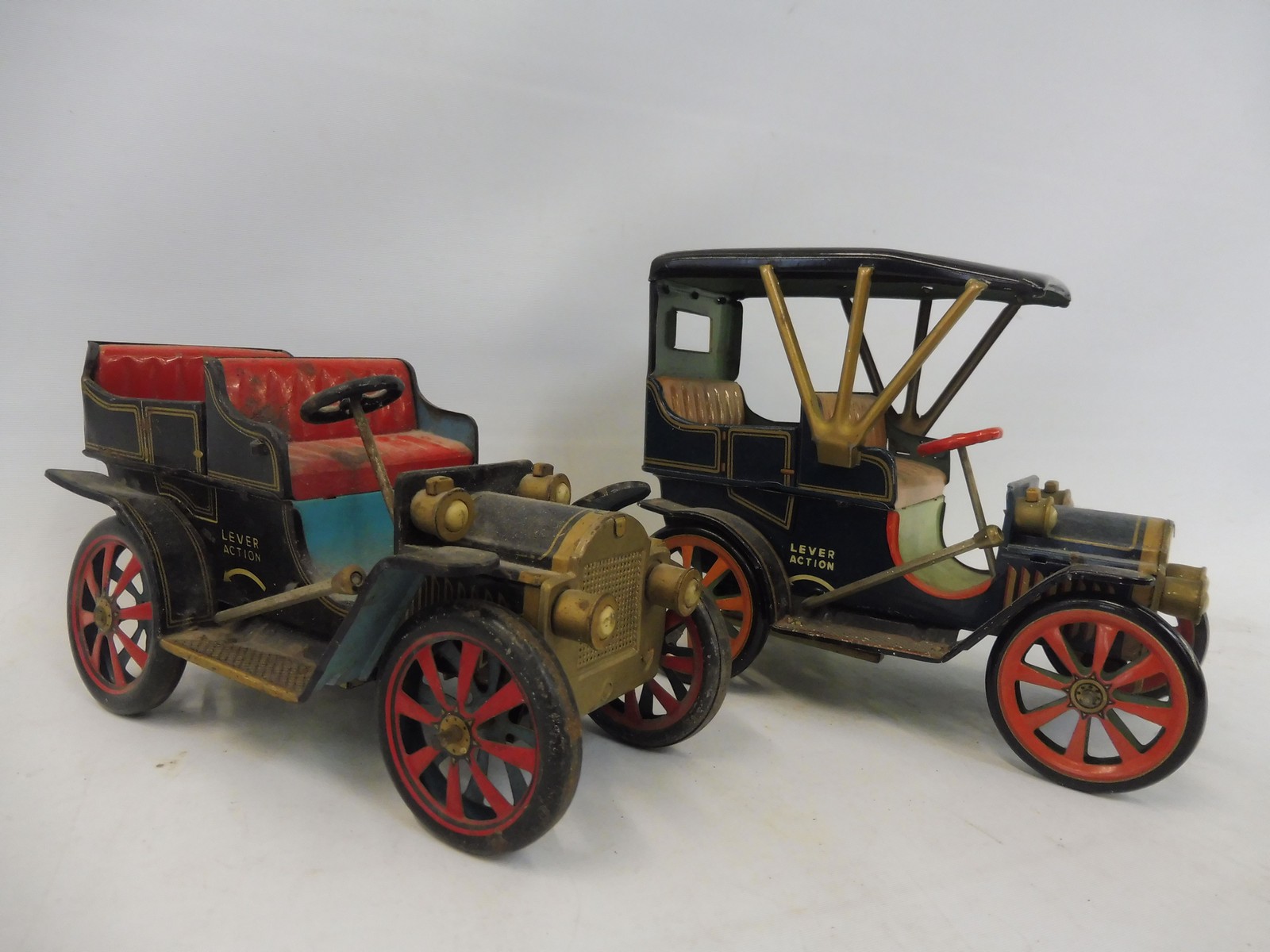 A Japanese tinplate Marx Toys clockwork tinplate car and one other.