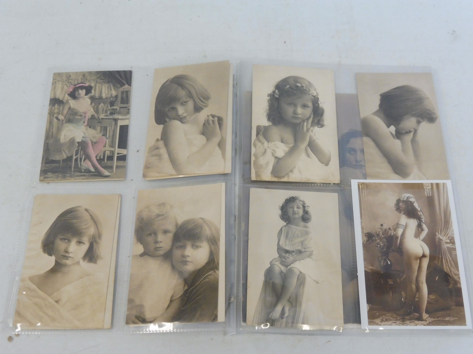 A small quantity of original erotic postcards of semi-naked ladies, probably French, two large scale - Image 2 of 4