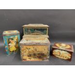 Two large scale Colman's Mustard tins and two others.