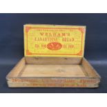 A rarely seen wooden counter top dispensing box for Welham's Celebrated Norwich Canarydine Bread '