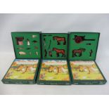 Britains Home Farm Series - 8704 Flower set, 8707 Tumbrell cart, 8705 Farmyard set, circa 1994,