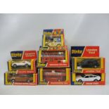 Seven boxed Dinky Toys, to include London Taxi, Corvette Stingray, Routemaster bus, Princess