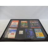 A framed and glazed collection of ephemera relating to Chelsea football club's FA Cup win in 1970,