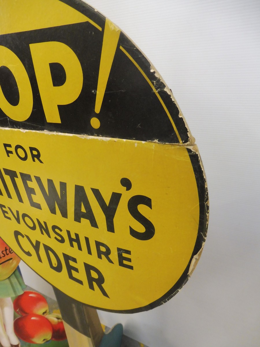 An extremely rare 'STOP! for Whiteway's Devonshire Cyder' die-cut floor standing advertising display - Image 3 of 10