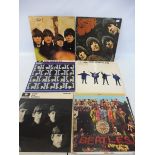 Six Beatles albums some first pressings, Beatles For Sale, Rubber Soul, Help, Serg. Peppers, USA