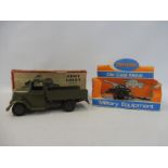 An early Britains army lorry, boxed, plus a Crescent boxed quick-firing gun.