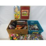 A box of Lego also to include Technics and Bionicals, a small quantity of action figures, a quantity
