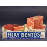 An OXO limited 'Fray Bentos' die-cut showcard, 14 1/2 x 7 1/2".