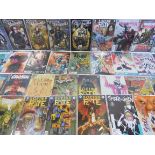 A quantity of assorted comics of different genres.