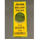 An Avon Brilliant Polish tin finger plate, in good condition, 3 x 8".