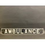 An 'Ambulance' aluminium emergency vehicle sign, 36 x 5".
