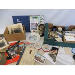 A quantity of mixed ephemera and collectables, including Blue Peter badge and letter, stamps,