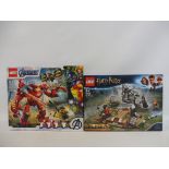 Two modern Lego sets in excellent condition, Harry Potter The Rise of Voldemort, and The Avengers.