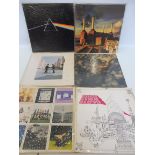 Six original Pink Floyd vinyl LPs including Dark Side of The Moon, Animals, Wish You Were Here,