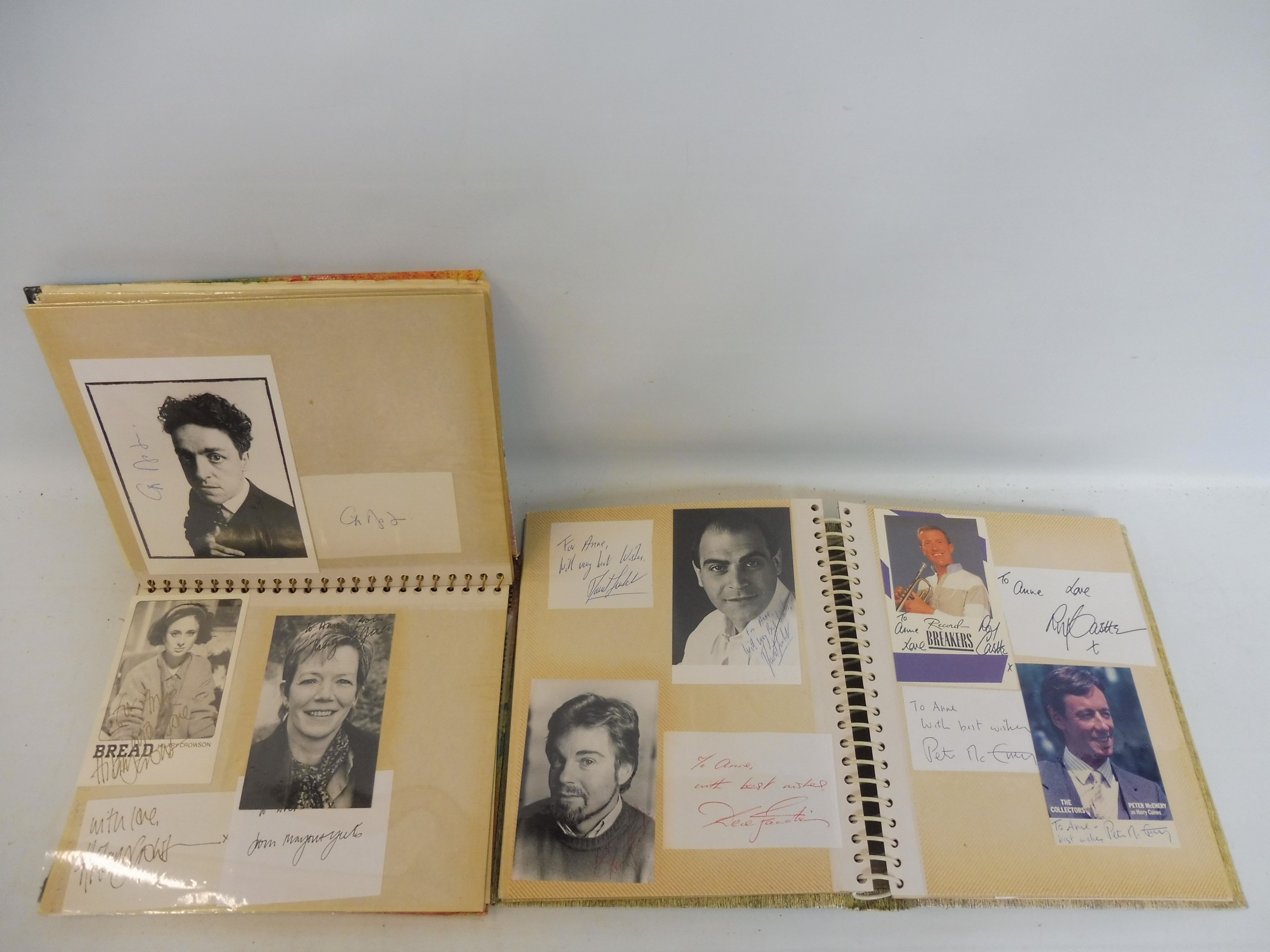 Two albums of autographs, mainly stars of screen and stage circa 1970s and 1980s, some multiple