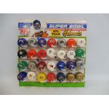 A Super Bowl NFL Team Helmets cardboard advertising display, 12 x 12".